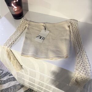 Zara knit off the shoulder top